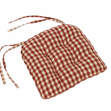 Barn Red-Nutmeg Heritage House Check Barn Red Chair Pad - Home Collections by Raghu