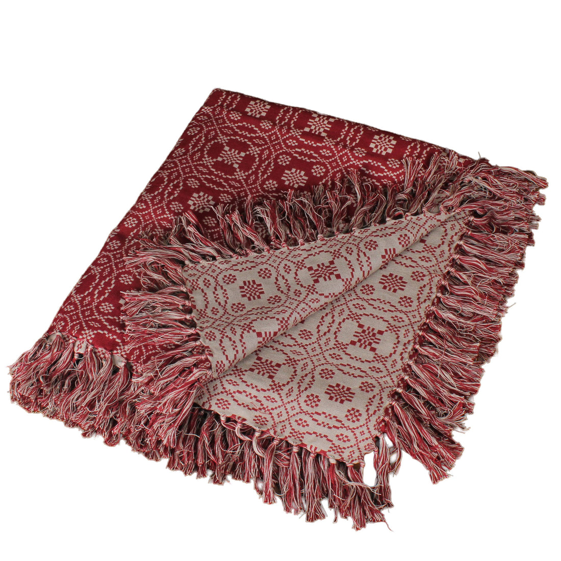 Lover's Knot  Barn Red Throw - Home Collections by Raghu