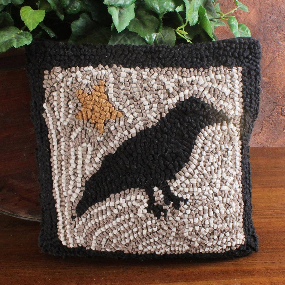 Crow Hooked Pillow PL235211