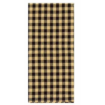 Black Nutmeg Heritage House Check Black Towel Set Of Six - Home Collections by Raghu