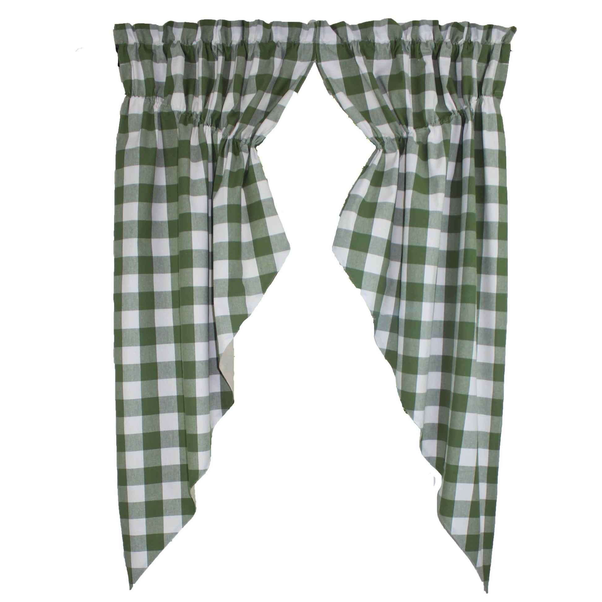 Buffalo Check Sage Sage Gathered Swag  - Home Collections by Raghu