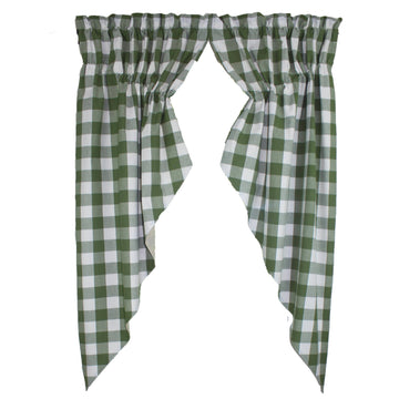 Buffalo Check Sage Sage Gathered Swag  - Home Collections by Raghu