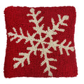 Snowflake Wool Hooked  Pillow 14 In - Home Collections by Raghu