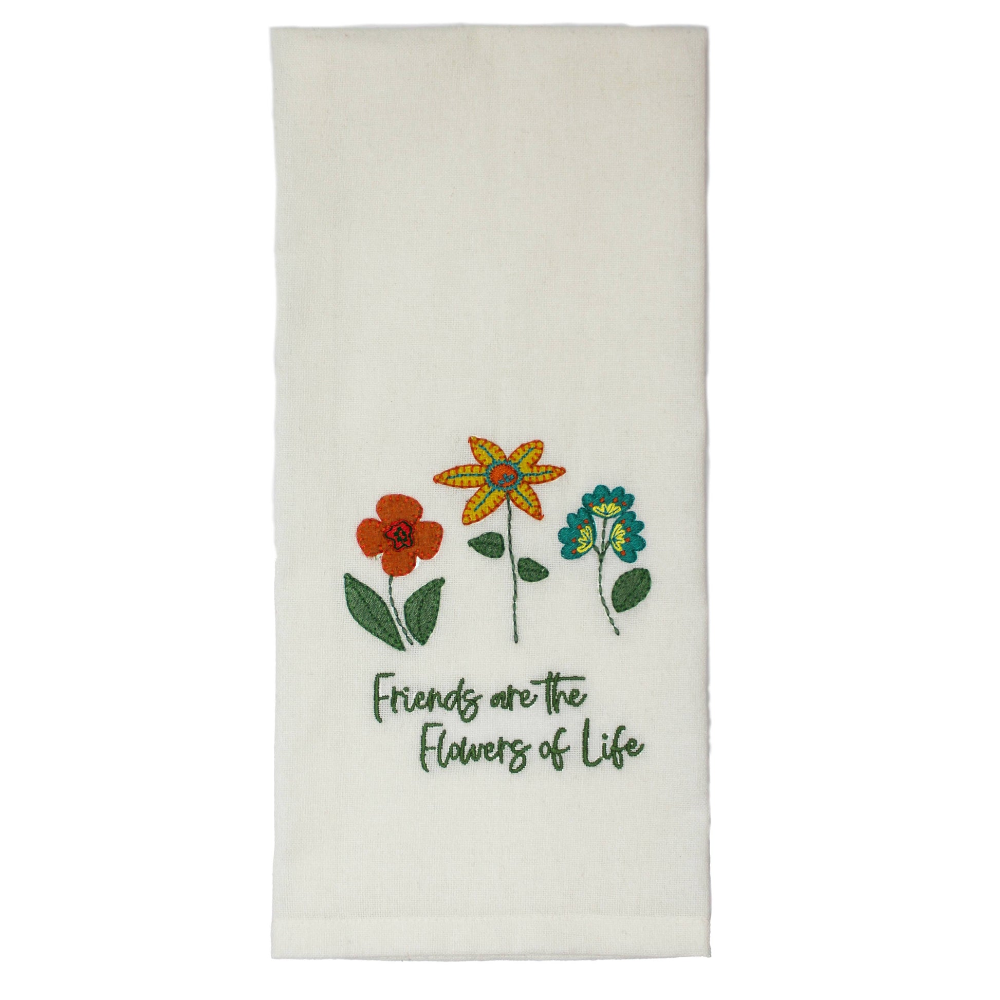 Flowers Friends Towel- Set of Two - Home Collections by Raghu