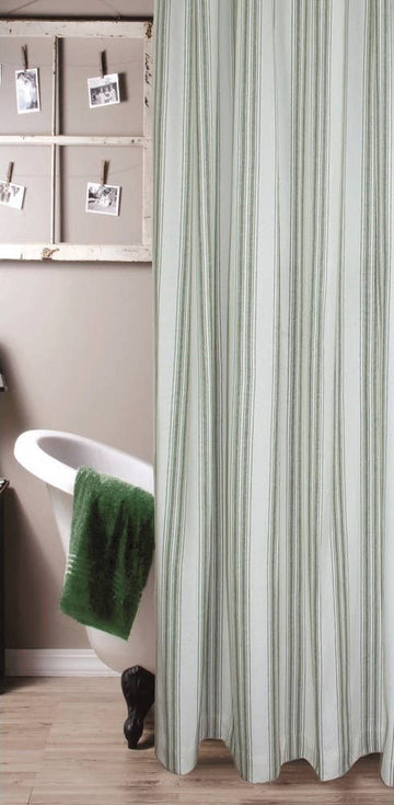 Grain Sack Sage Sage Shower Curtain  - Home Collections by Raghu