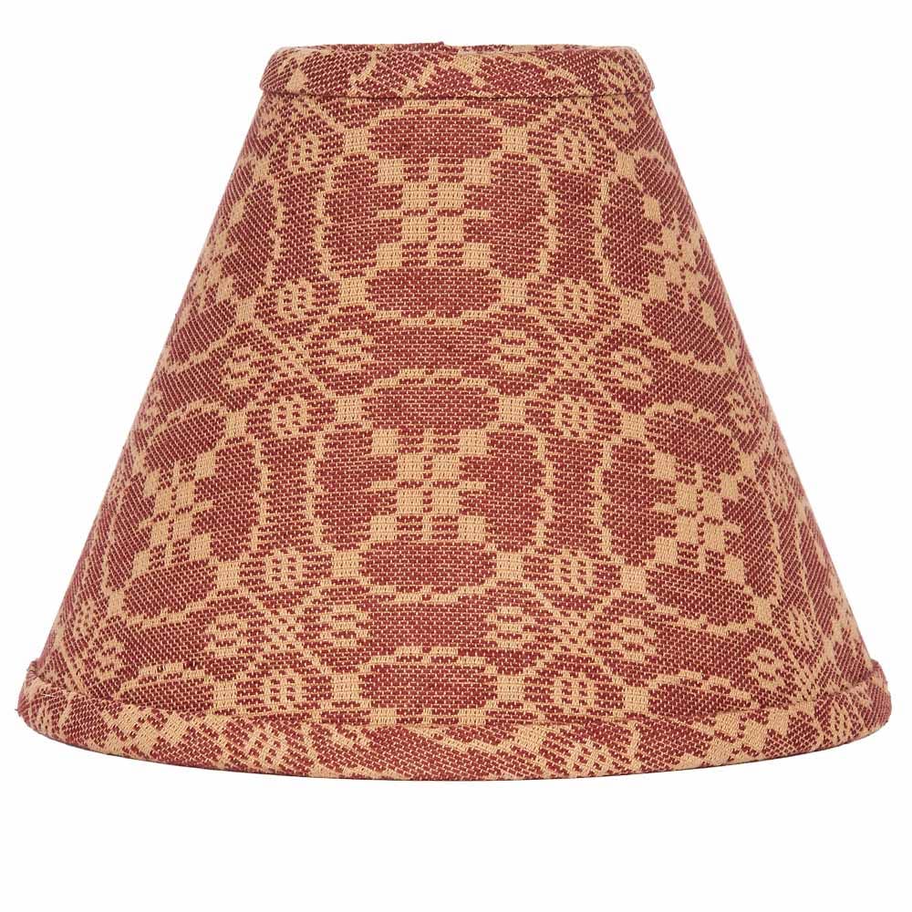 Barn Red-Tan Marshfield Jacquard 12" Lampshade - Home Collections by Raghu