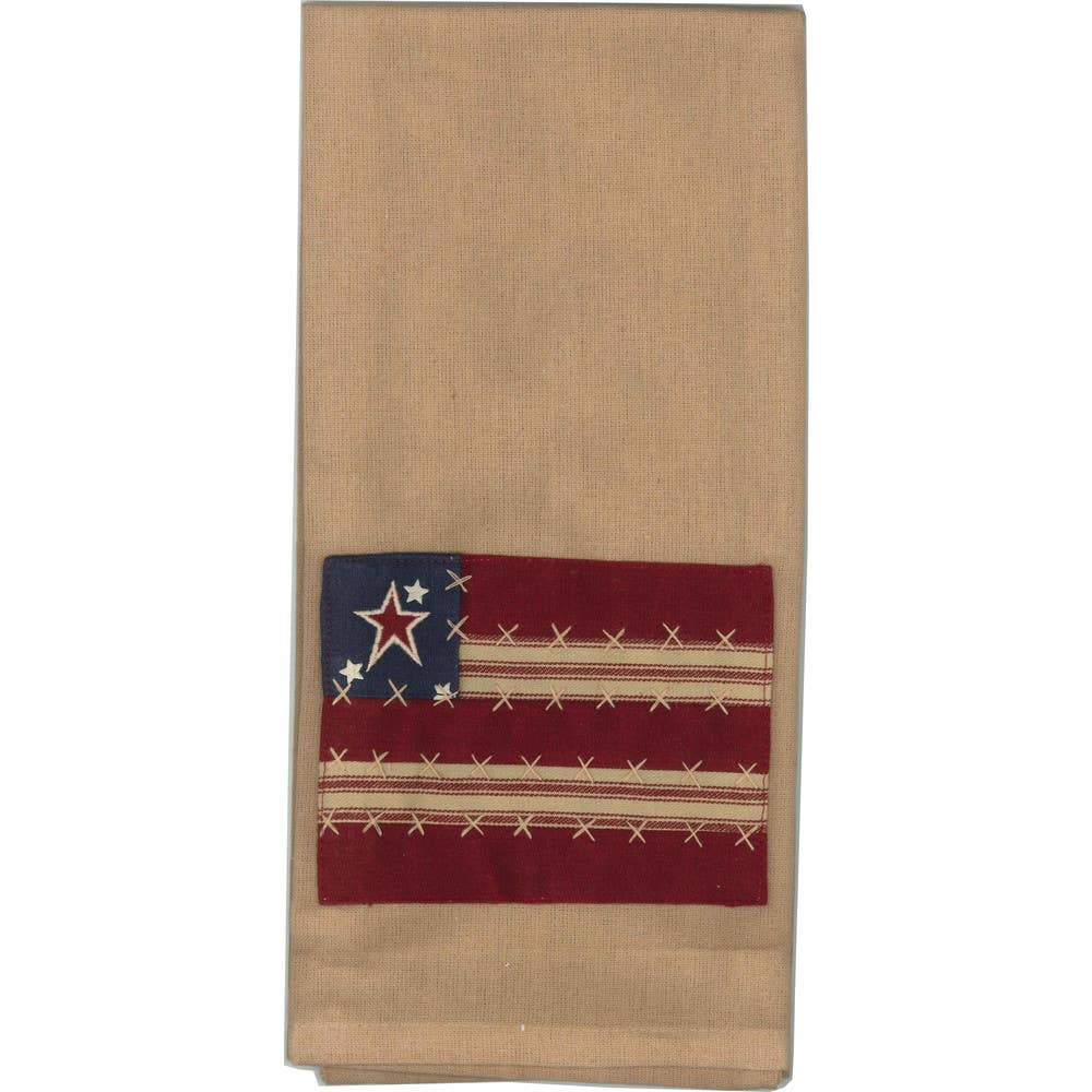 Nutmeg - Indigo - Barn Red Stars and Stripes Towel - Set of Two - Home Collections by Raghu