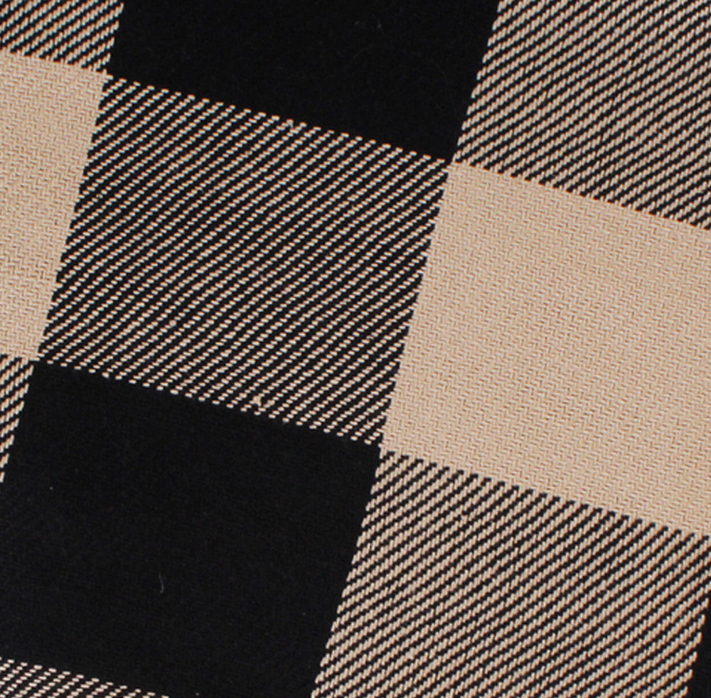 Heritage House Check Black - Nutmeg Afghan  - Home Collections by Raghu