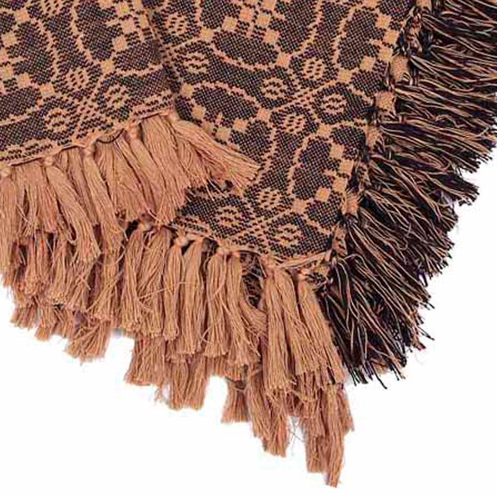 Black Tan Marshfield Jacquard Afghan - Home Collections by Raghu