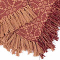 Barn Red Tan Marshfield Jacquard Afghan - Home Collections by Raghu