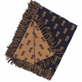 Black - Mocha Pineapple Jacquard Afghan - Home Collections by Raghu