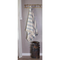 Colonial Blue-Cream Grain Sack Stripe Afghan - Home Collections by Raghu