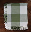 Buffalo Check Sage Sage Afghan  - Home Collections by Raghu