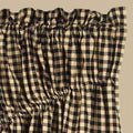 Black Nutmeg Heritage House Check Black Gathered Swag Lined - Home Collections by Raghu