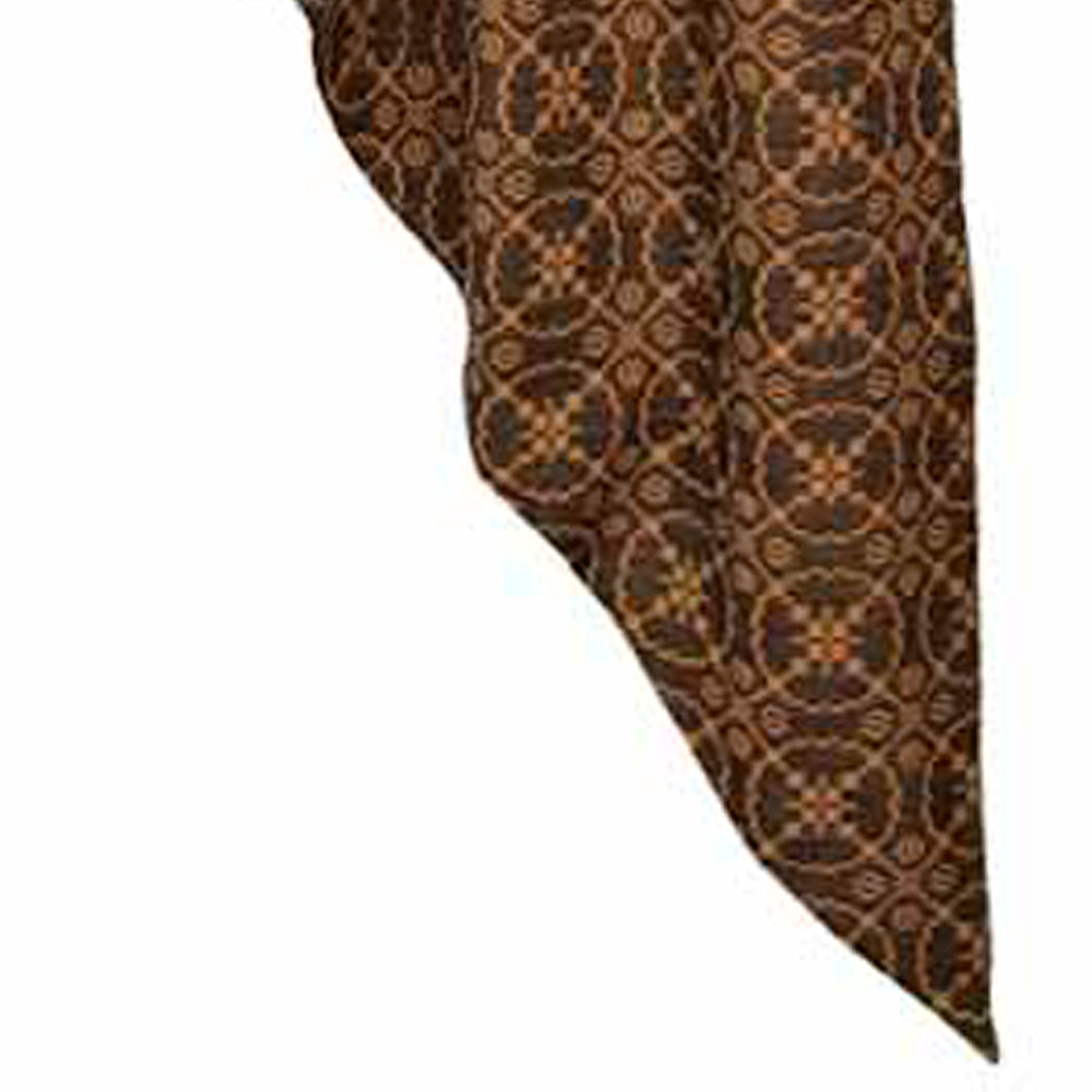 Black Tan Marshfield Jacquard Gathered Swag Lined - Home Collections by Raghu