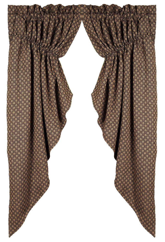 Black Nutmeg Kingston Jacquard Gathered Swag Lined - Home Collections by Raghu