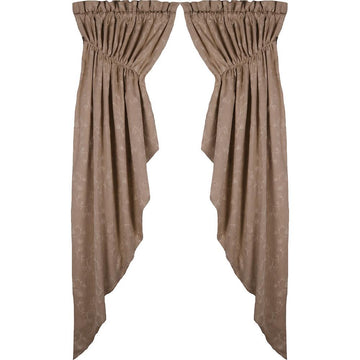 Taupe Candlewicking Taupe Gathered Swag - Lined - Home Collections by Raghu