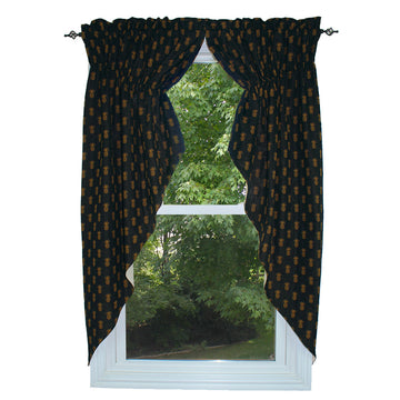 Pineapple Town Black Gathered Swag - Home Collections by Raghu