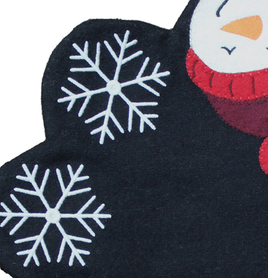 Snowman   Black Candle Mat  - Home Collections by Raghu