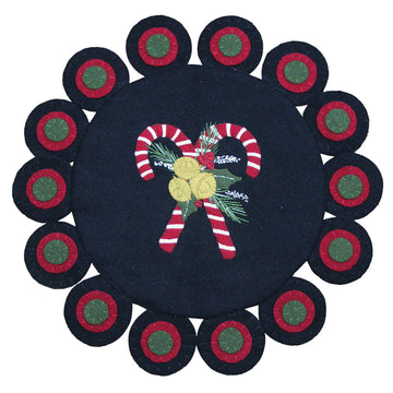 Candy Canes  Candle Mat - Home Collections by Raghu