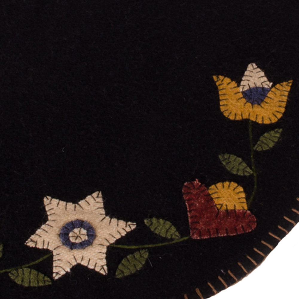 Black Flowering Vine Candle Mat Set Of Two - Home Collections by Raghu