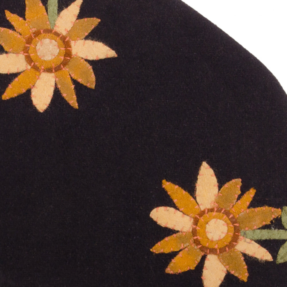 Sunflower Power Candle Mat Black - Set of Two - Home Collections by Raghu