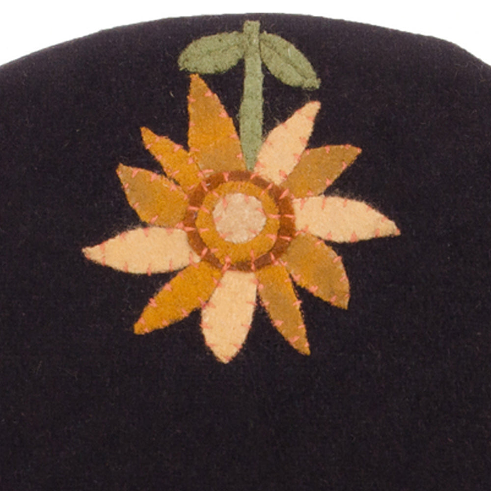 Sunflower Power Candle Mat Black - Set of Two - Home Collections by Raghu
