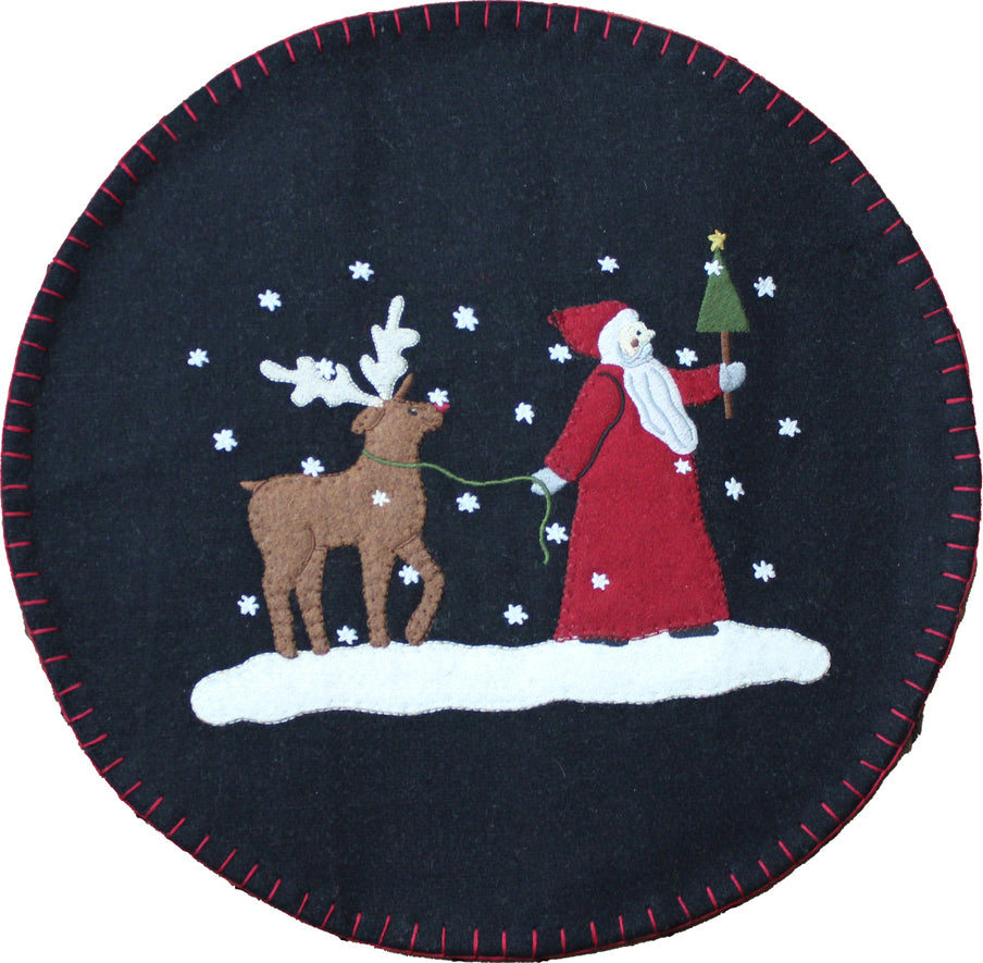 Christmas Friends Black Candle Mat  - Home Collections by Raghu