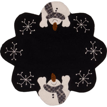 Snow Day Black Candlemat - Set of Two - Home Collections by Raghu