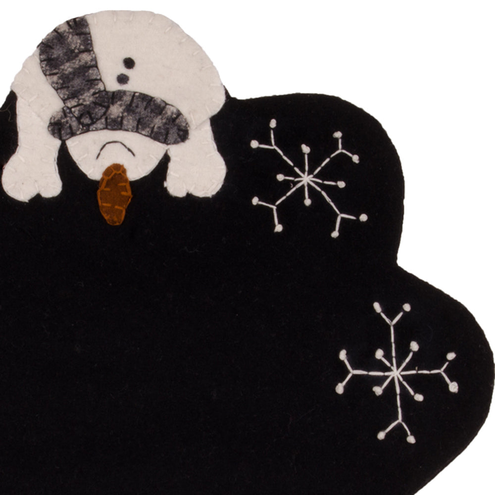Snow Day Black Candlemat - Set of Two - Home Collections by Raghu