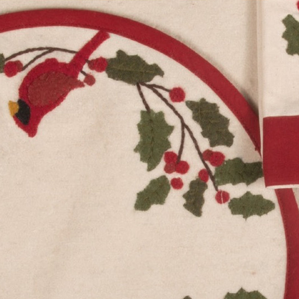 Cardinal Holly  Candle Mat-  Home Collections by Raghu