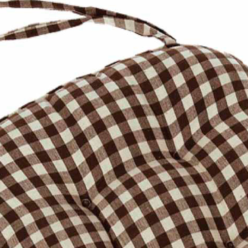 Black Nutmeg Heritage House Check Black Chair Pad - Home Collections by Raghu