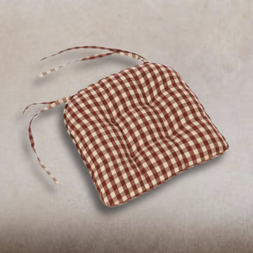 Barn Red-Nutmeg Heritage House Check Barn Red Chair Pad - Home Collections by Raghu
