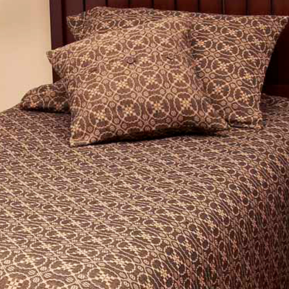 Black Tan Marshfield Jacquard Bed Cover Queen - Home Collections by Raghu