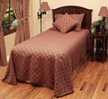Barn Red-Tan Marshfield Jacquard Bed Cover Queen - Home Collections by Raghu