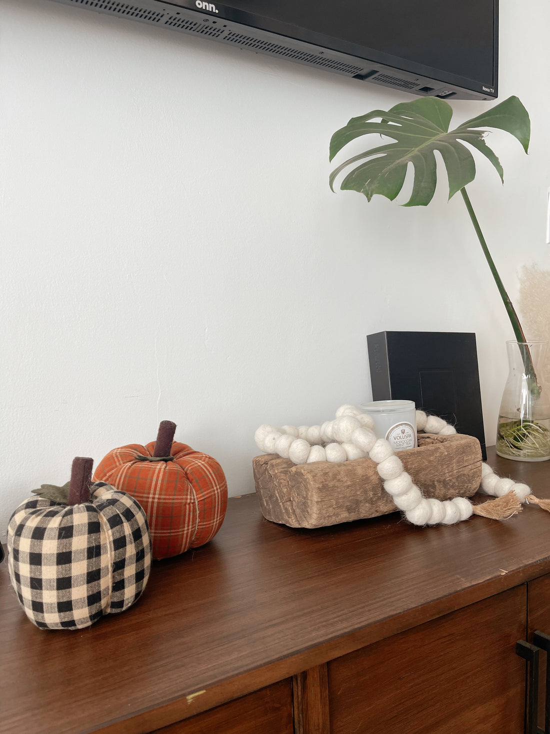 Stuffed Pumpkin Ornament 6" x 4" Pumpkin Spice - Home Collections by Raghu