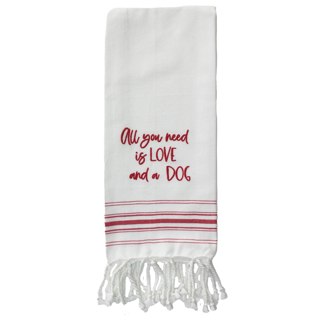 Red All you need love dog towel - Home Collections by Raghu