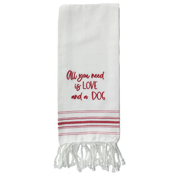 Red All you need love dog towel - Home Collections by Raghu
