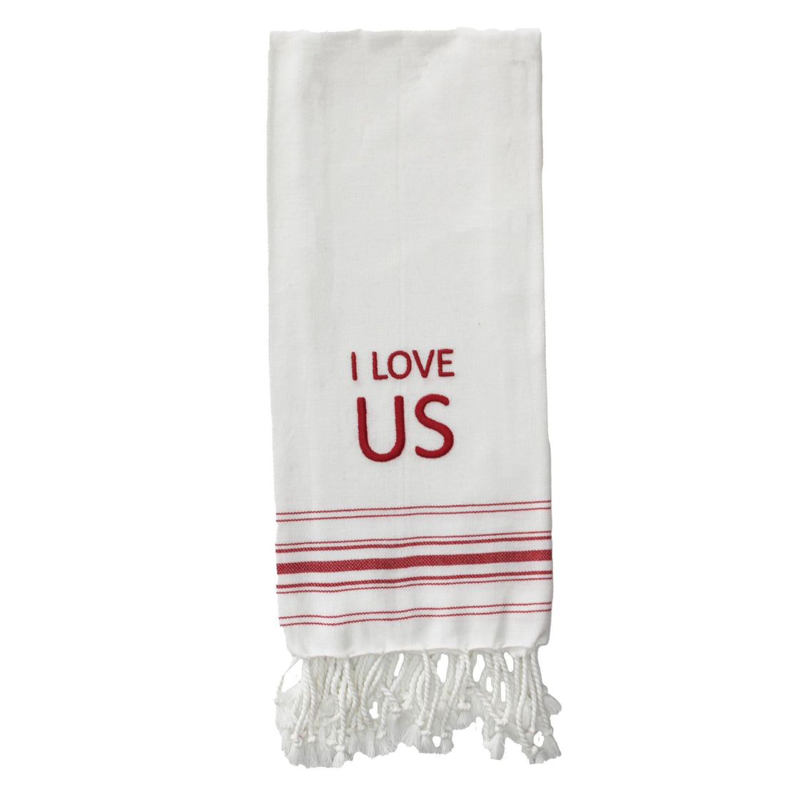 Red I Love Us Towel - Home Collections by Raghu