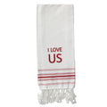 Red I Love Us Towel - Home Collections by Raghu