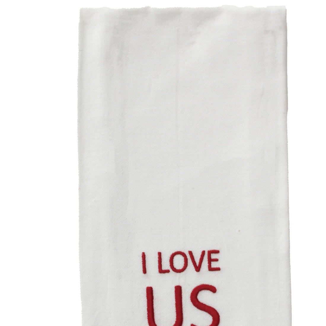 Red I Love Us Towel - Home Collections by Raghu