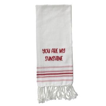 Red You are my Sunshine Towel - Home Collections by Raghu