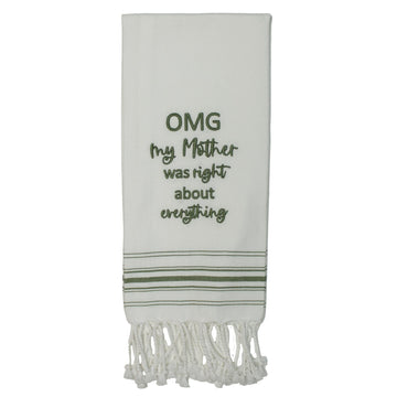 Grn OMG My Mother Right Towel - Home Collections by Raghu