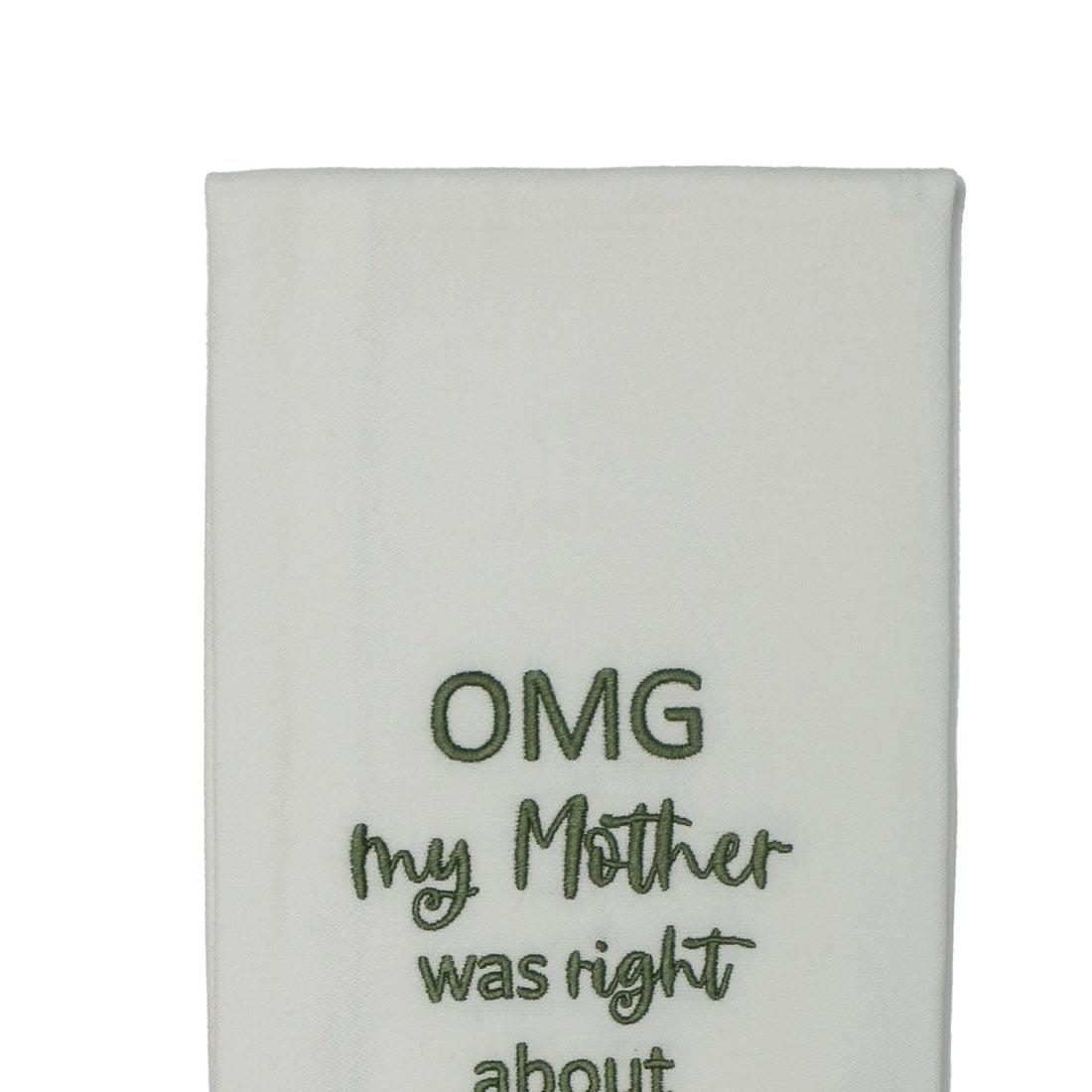 Grn OMG My Mother Right Towel - Home Collections by Raghu