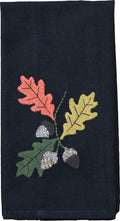 Leaves & Acorns Black towel  - Home Collections by Raghu