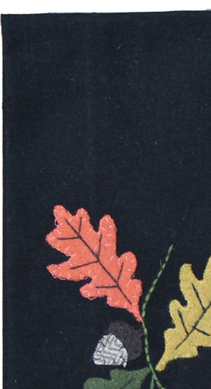 Leaves & Acorns Black towel  - Home Collections by Raghu