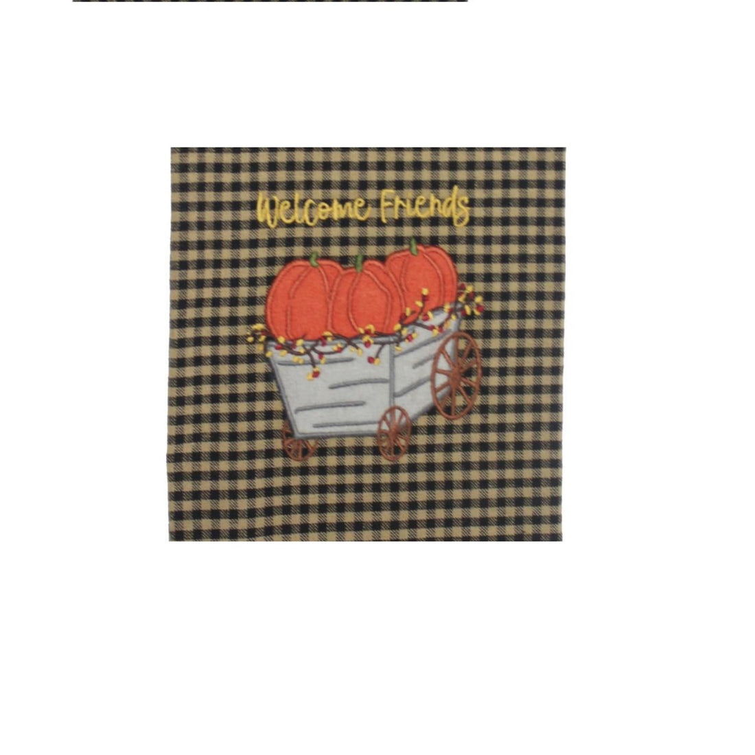 F Welcome Friends Pumpkin Cart Towel - Home Collections by Raghu