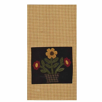 Black - Mustard Blooms Towel - Set of Two - Home Collections by Raghu