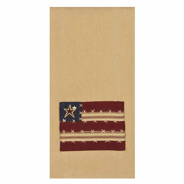 Nutmeg - Indigo - Barn Red Stars and Stripes Towel - Set of Two - Home Collections by Raghu