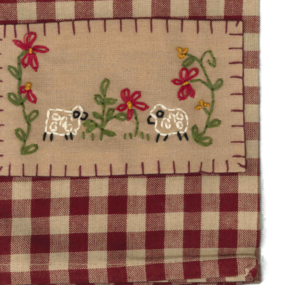 Barn Red Nutmeg 2 Sheep Towel Set Of Two - Home Collections by Raghu
